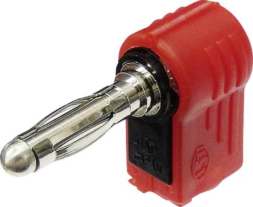 TRU Components Bananenstecker Stecker, gewinkelt Stift-Ø: 4mm Rot