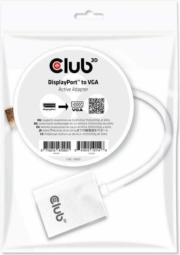Club3D DisplayPort naar VGA Adapter met actieve conversie bulk