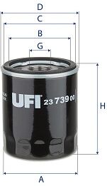 Ufi Ölfilter 2373900 Anschraubfilter 100mm Für Ford