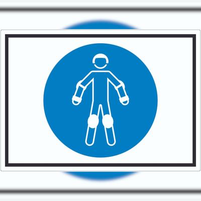 HB-Druck Schutzausrüstung für Rollsport benutzen Symbol Aufkleber A3 (297x420mm)