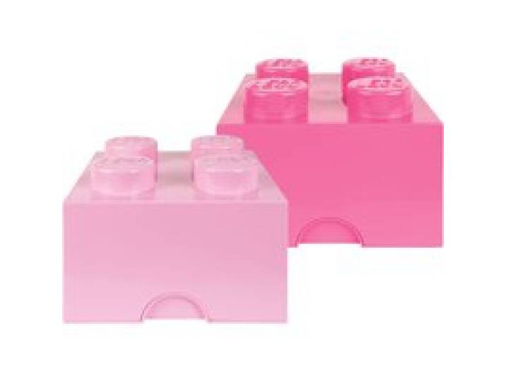 LEGO Lot de 2 briques de rangement empilables (rose clair/rose vif)