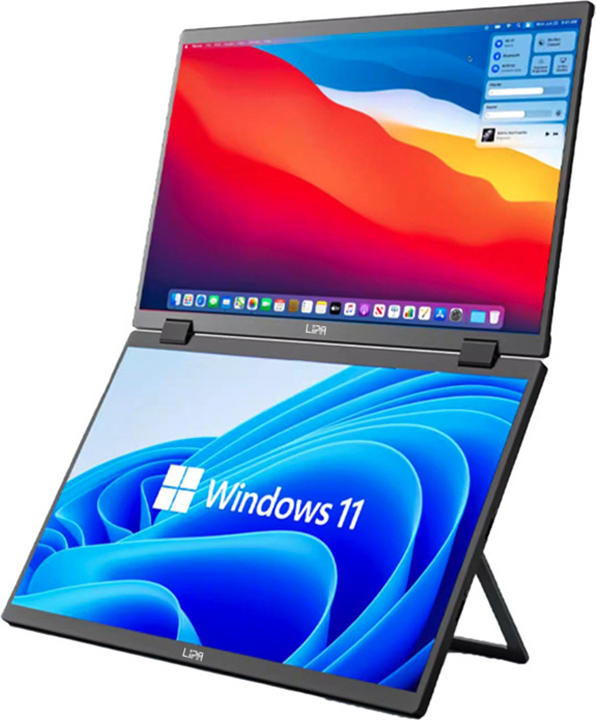 Lipa HDR-72 Dual Portable Monitor Full HD - Tragbarer monitor - Ultrawide Monitor - Faltbarer Monitor - Externer Bildschirm - Auch Windows und MacOS