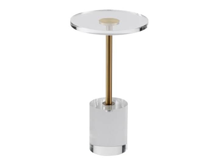 VEVOR Durchsichtiger Acryl-Beistelltisch, Acryl-Beistelltisch mit Solider Basis, φ302 x 20 mm Runde Tischplatte, 543 mm Hoch, für Kaffee, Getränke, Essen, Snacks, Geeignet für Wohnzimmer, Esszimmer