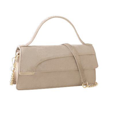 Henkeltasche MARCO TOZZI BY GMK, Damen, beige, Textil, Taschen, Damen Umhängetasche, Schultertasche mit Zierkette als Umhängeriemen