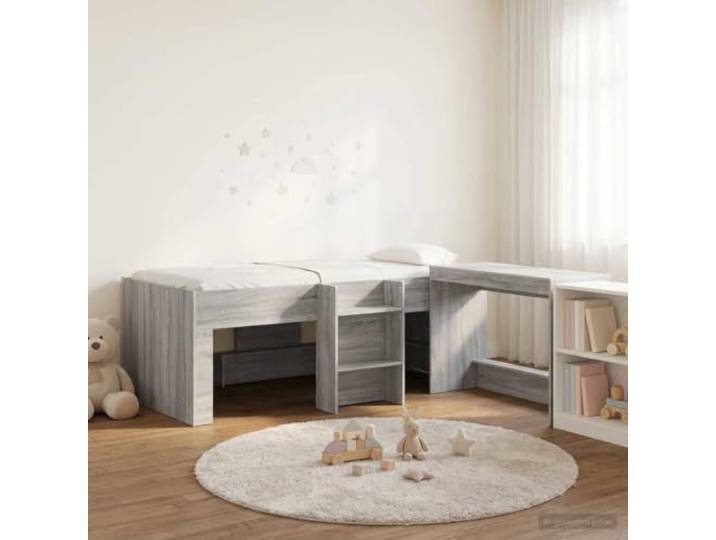 RJPLMFV Hochbett für Kinder, Büro, 2 Stück, Holz, Technik, Grau Langlebiger Lattenrost, einfache Montage, pflegeleicht, modernes Design für Schlafzimmer