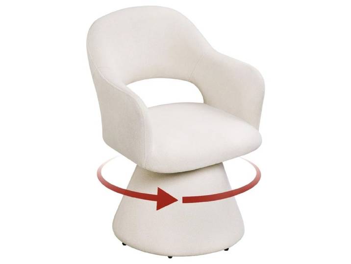 Chaise pivotante de salle à manger - WOLTU - Pivotante 360° - Dossier haut avec accoudoirs - Revêtement en lin - Crème