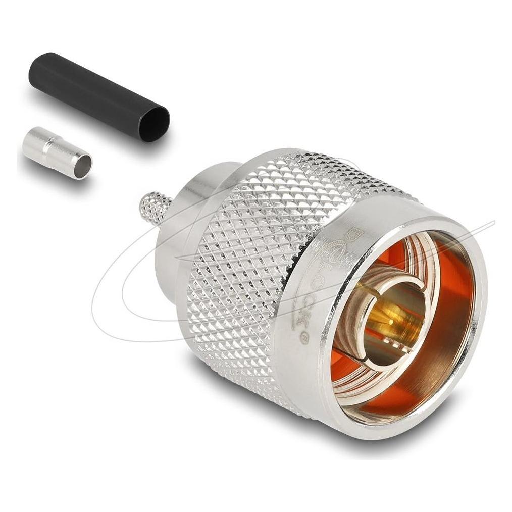 Delock N Stecker zum Crimpen RG-174 / RG-316mit passendem Schrumpfschlauch (Antennenkabel) (91763)