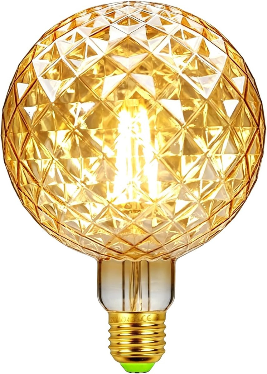 Vintage G125 Crystal LED-lamp Edison E27 - Warm Wit 2500 Kelvin - 4W