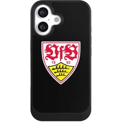 Nivocase Hülle für Apple iPhone 16 Handyhülle NIVOcore Case Schwarz Offizielles Lizenzprodukt VfB Stuttgart (Apple iPhone 16), Smartphone Hülle, Schwarz
