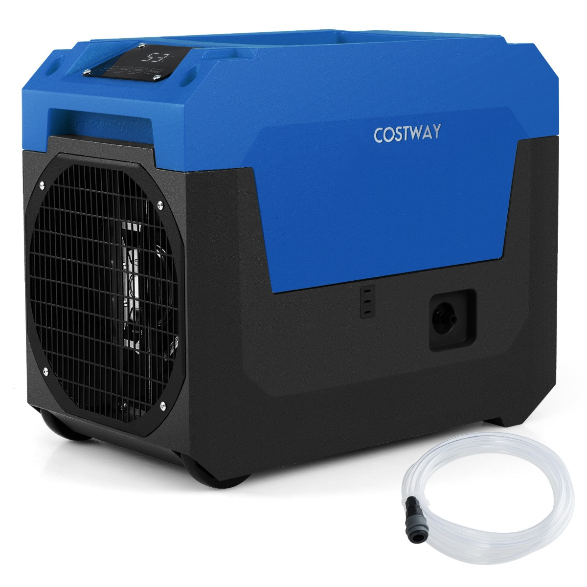 Costway Commerciële Luchtontvochtiger met Pomp, Draagbare Industriële Luchtontvochtiger met Afvoerslang, Blauw, 66 L/Dag