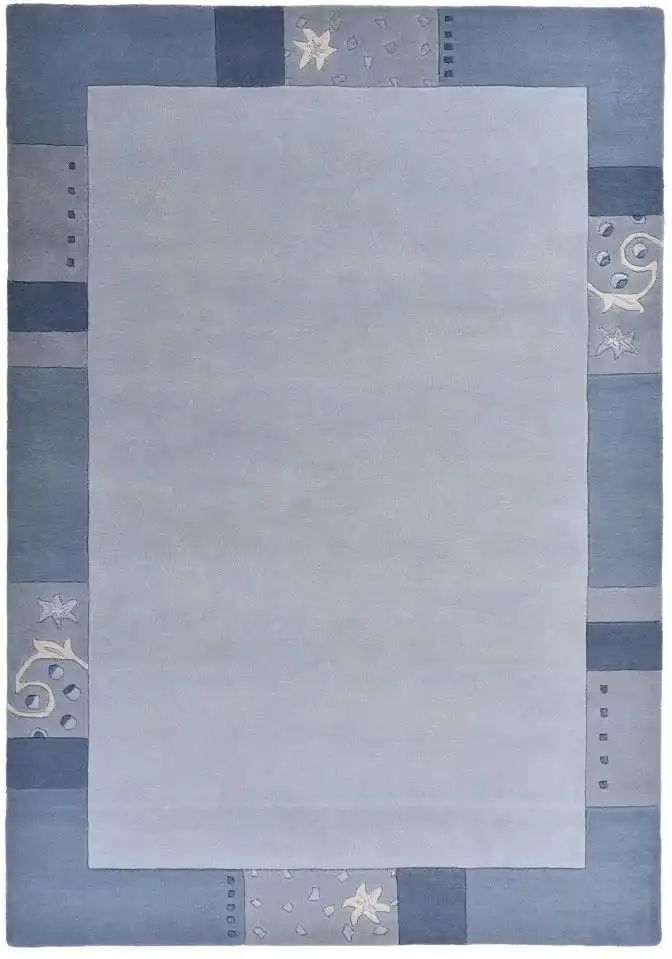 THEKO Wollteppich  Royal Ganges ¦ blau ¦ Wolle ¦ Maße (cm): B: 160 H: 1,3