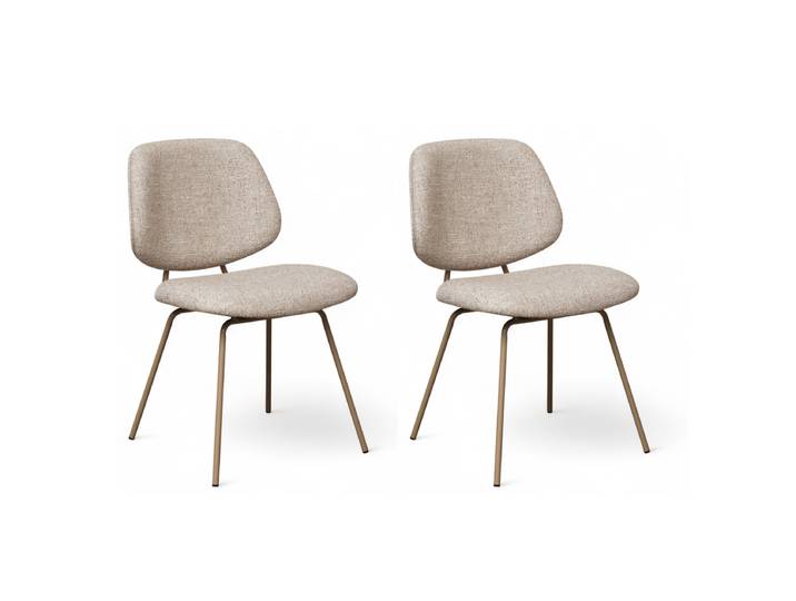 2er Set Esszimmerstühle Sofia - Stoff Beige
