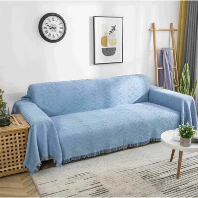 Shop Station Bohemian Flannel Patchwork Throw Blanket Soft Fleece Boho Couch Blanket, Machine Washable blue 35.43 35.43 In