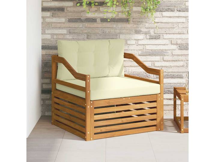 vidaXL Outdoor-Sofa Natur und Creme