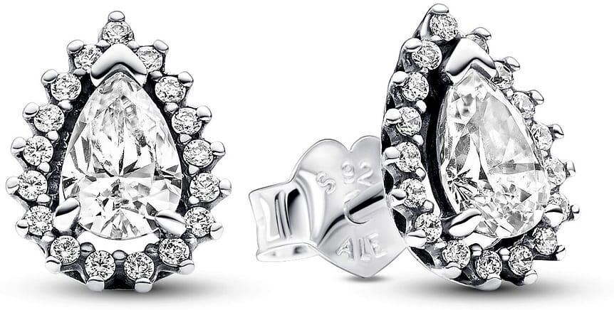 Clous D'Oreilles Pandora Halo Poires Scintillantes Femme