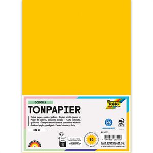 Folia Tonpapier 6315, A3, goldgelb, 130g/m², 50 Blatt