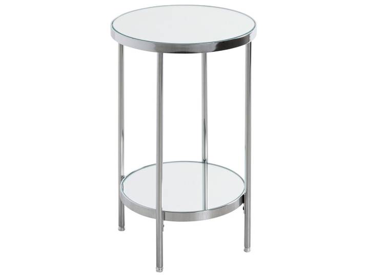 Beistelltisch, Chrom, Metall, Glas, rund, rund, 28x46x28 cm, Wohnzimmer, Wohnzimmertische, Beistelltische, Beistelltische Metall