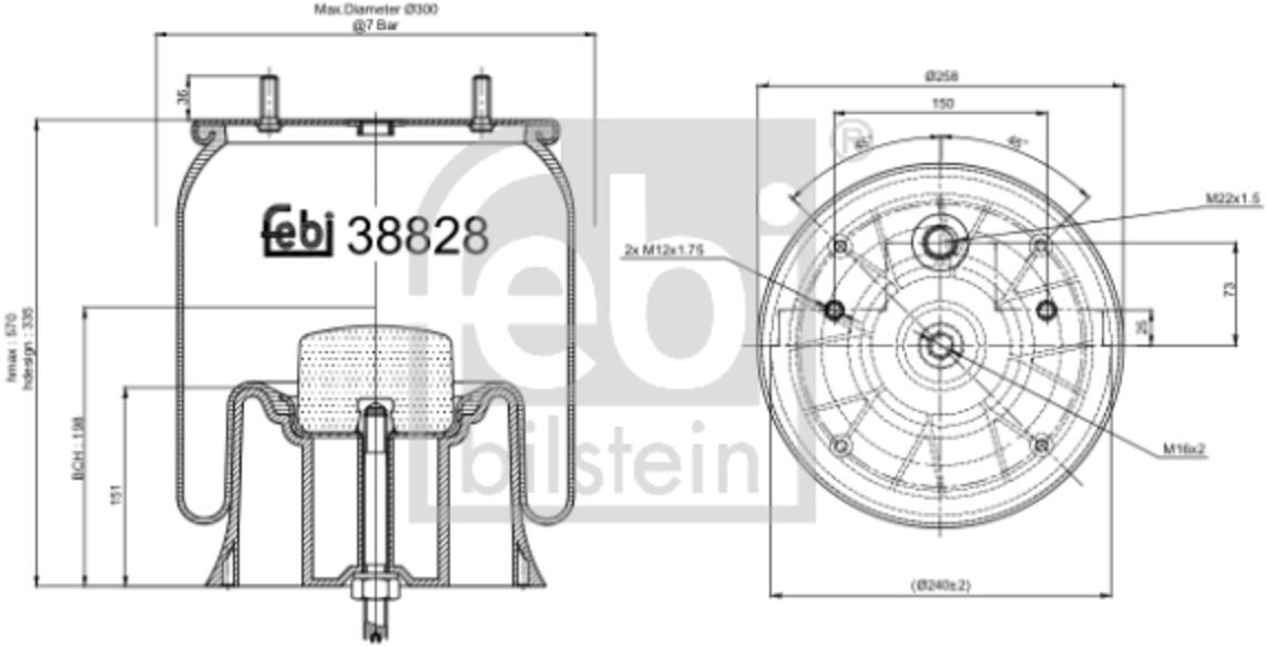 Federbalg, Luftfederung FEBI BILSTEIN 38828