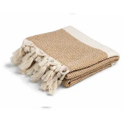 my Hamam Pestemal Hamamtuch caramel naturbeige ca. 100x180 cm "Diamant"