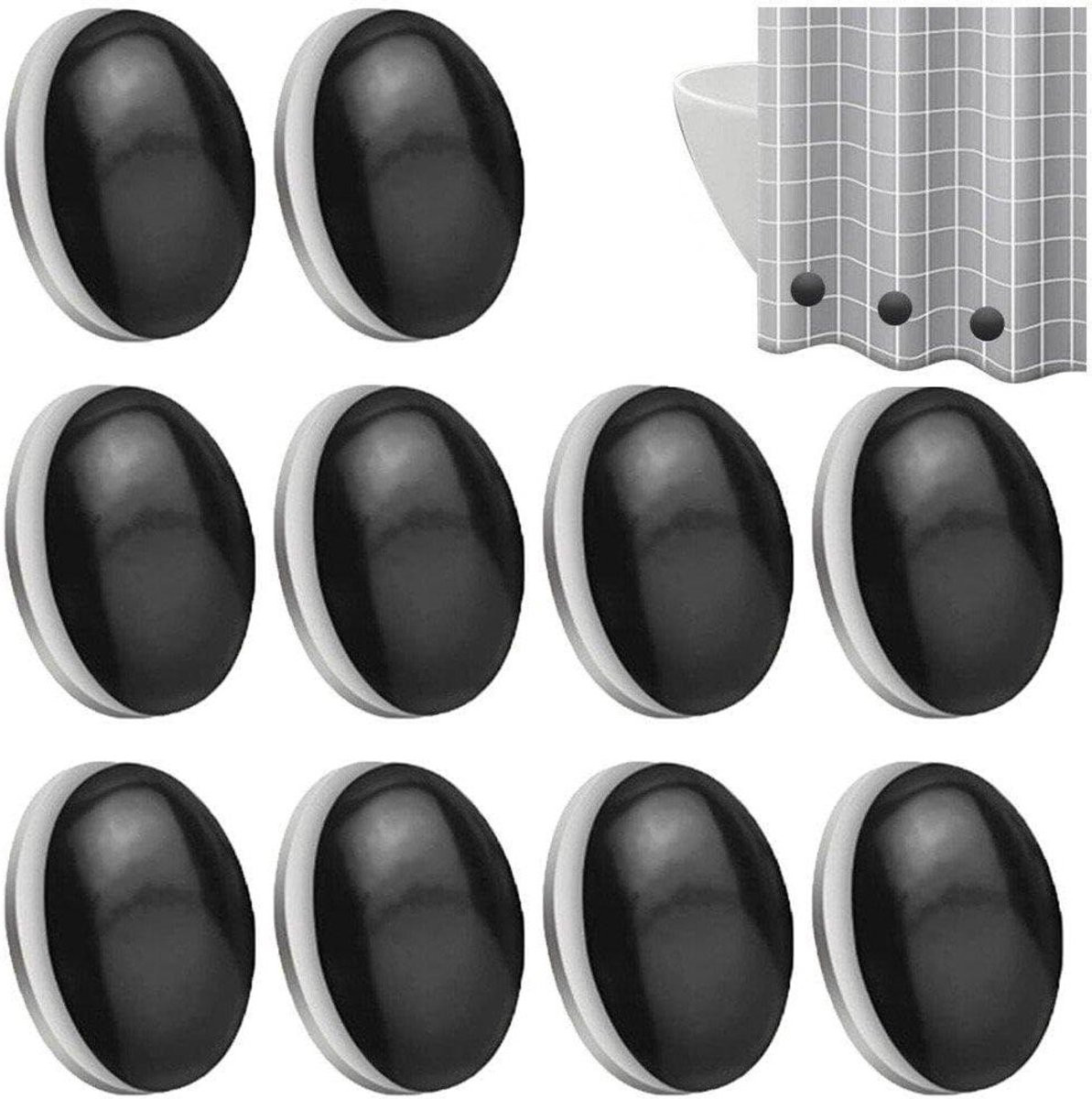 10 stuks Magnetische Gewichten voor Gordijn Verzwaring - Zwart