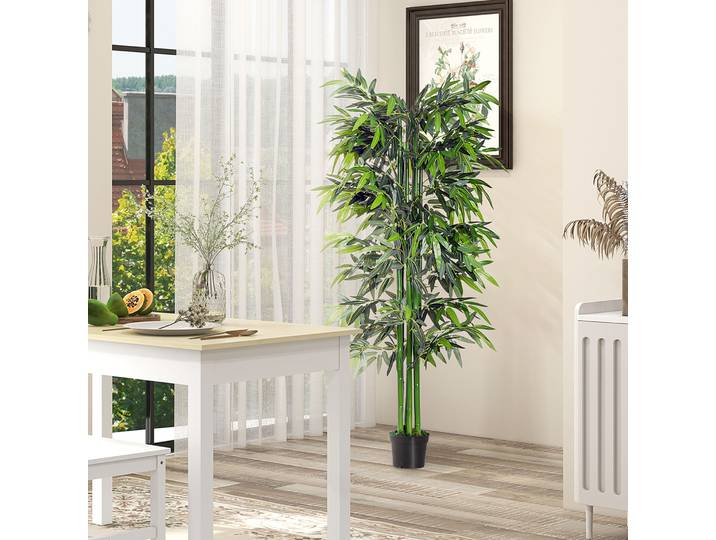 Outsunny Bambou Artificiel XXL 1,80m Noir Vert