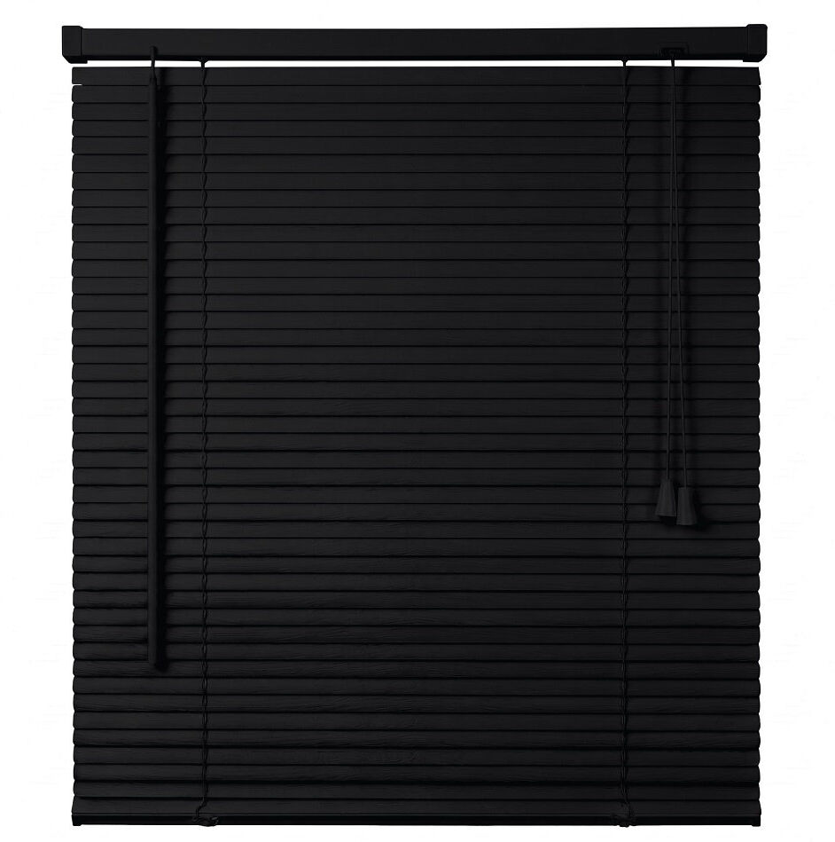 Symple Stuff PVC & Aluminum Venetian Blinds, Easy Fit Window Blinds with Light Control & Privacy Black 150 cm L x 120 cm W