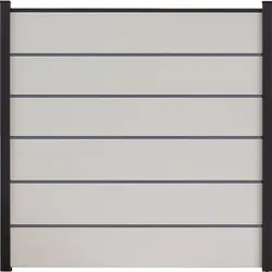GroJa BasicLine Premium PVC-Steckzaun Sichtschutzzaun Weiss Sichtschutz Lamellenzaun