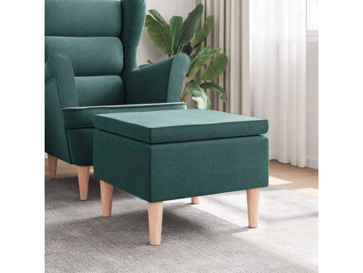 NLQMSU Hocker mit Füßen aus Holz, dunkelgrün, Stoff Weiche Polsterung, kompakte Größe, erhöhte Stabilität, Salon- oder Eingangsbereich, maximal 110 kg