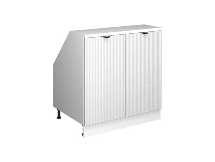 Vicco Dachschrägenschrank Rion, Weiß Riffel/Weiß