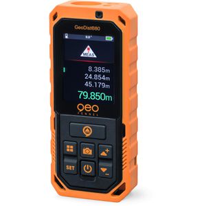 geo-FENNEL Laser-Entfernungsmesser 300180, GeoDist 80, 80m Messbereich, Bluetooth, drehbares Farbdisplay, Kamera
