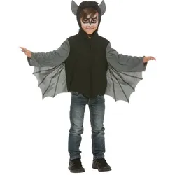 Fledermaus-Oberteil für Kinder, schwarz/grau