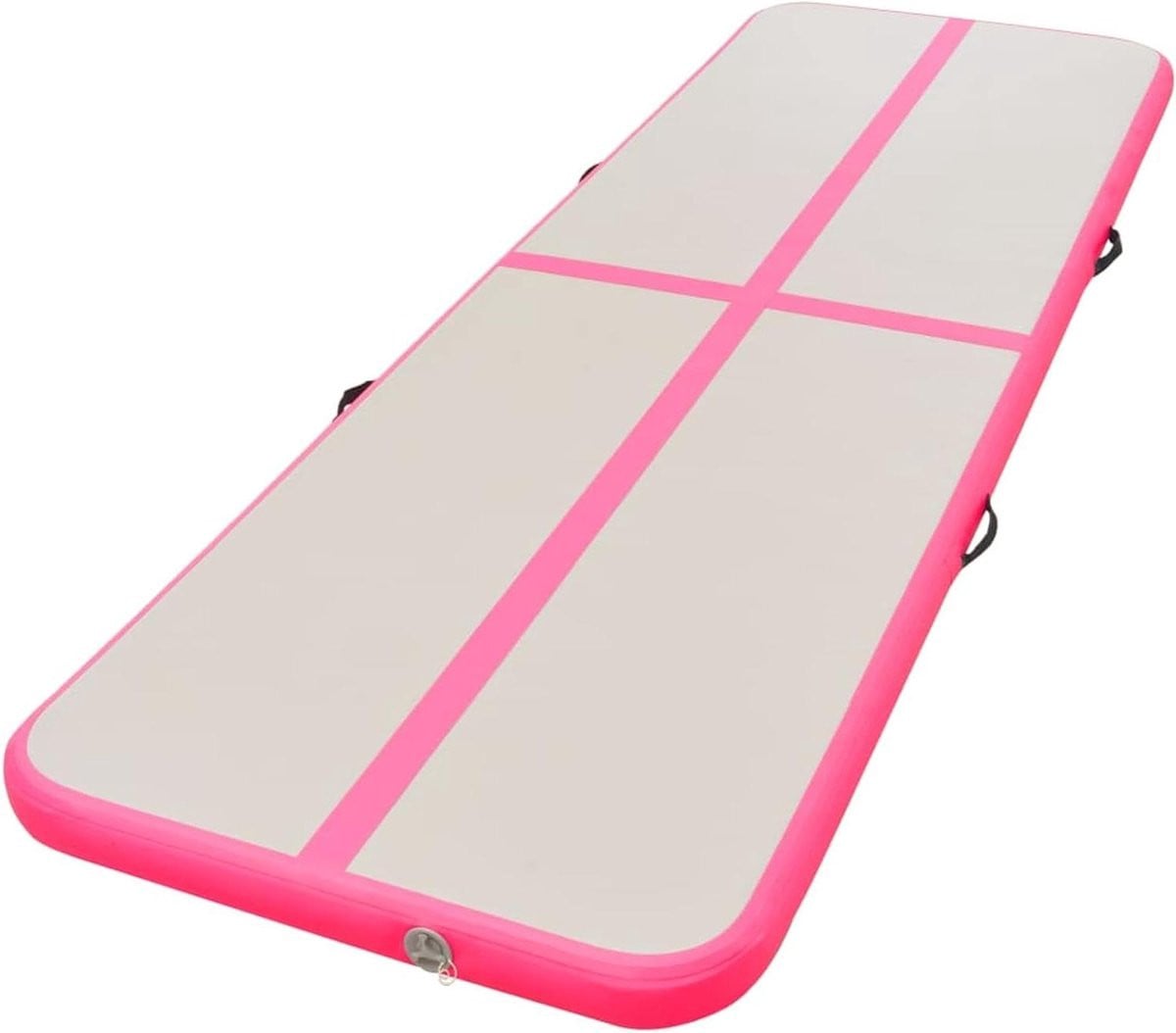 Opblaasbare gymnastiekmat inclusief pomp - Roze turnmat voor thuis - 300 x 100 cm