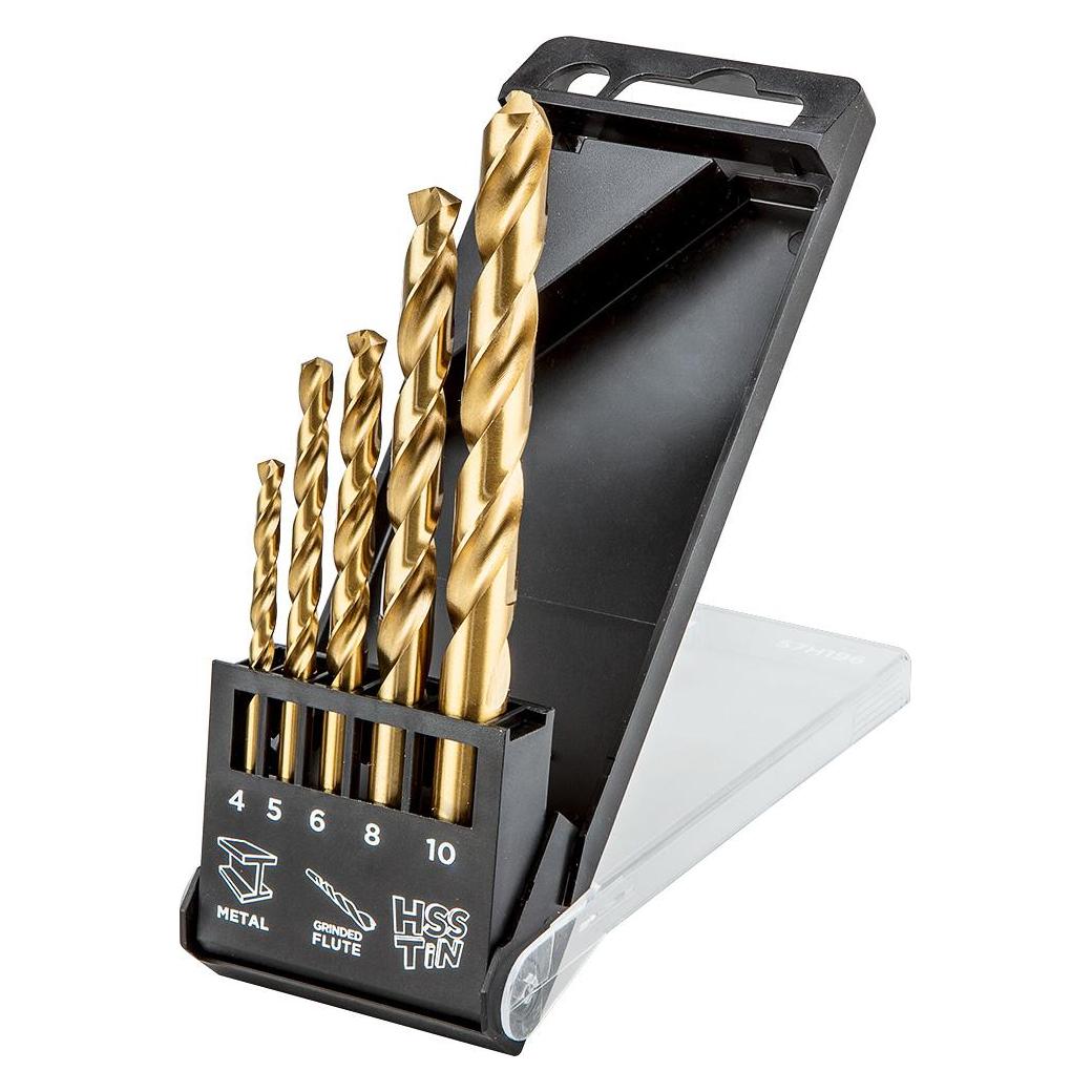 Graphite Topex titanium cylindrical drill set 4 5 10 8 mm (57H196) (TOP-57H196)