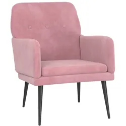 Décoshop26 - Moderner Designer-Loungesessel mit Armlehnen 62 x 79 x 79 cm in rosa Samt DEC028663 DEC028663