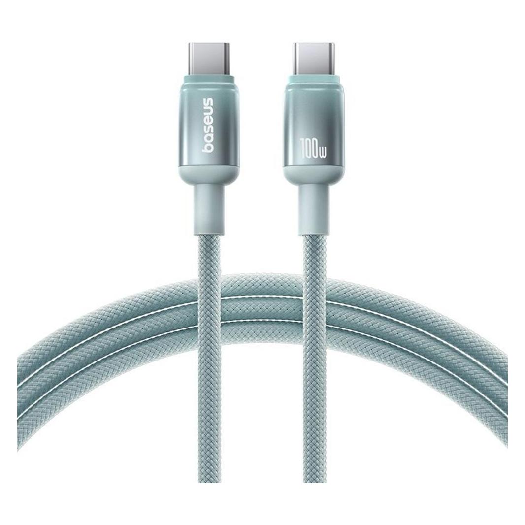 Baseus - Data Cable Discolor (E0420701) - USB-C to USB-C, 100W, 480Mbps, 2m - Blue/Green (2 m, USB 2.0, 100 W) (62919867)