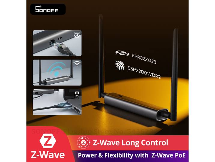 SONOFF Dongle-MZG23 Z-Wave Longue Portée 800 PoE Dongle Performance Maximale Architecture Double Puce Écosystème Ouvert Intégration Parfaite