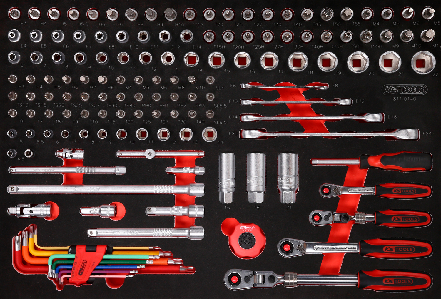 KS Tools 811.0140, Steckschlüssel-Satz, 140 Kopf/Köpfe, 5,23 kg