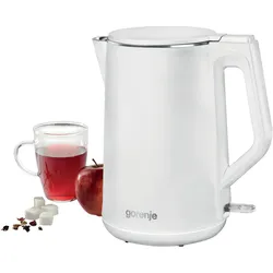 Gorenje K15DWW Electric, 2200 W, 1.5 L, Plastic + metal, 360° rotational base, Baltas, Wasserkocher, Weiss