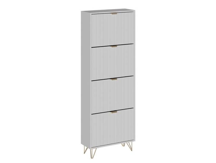 Vicco Schuhschrank Helge Weiß 60 x 166.7 cm 4 Fächer, Holzwerkstoff, Rechteckig, 60x166.7x23.5 cm, Garderobe, Schuhaufbewahrung, Schuhkipper