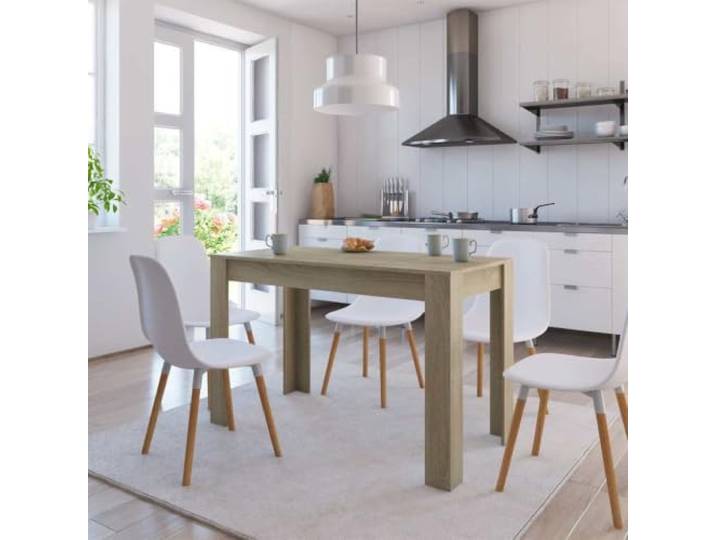 HEFZGDB Esstisch Sonoma-Eiche 120x60x76 cm aus Holzwerkstoff für Esszimmer und Küche mit langlebiger Stabilität und einfacher Montage