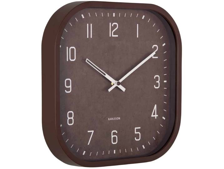 Karlsson Wandklok Elemental Cuadrado - Chocoladebruin - Ø30cm - Wandklok Modern