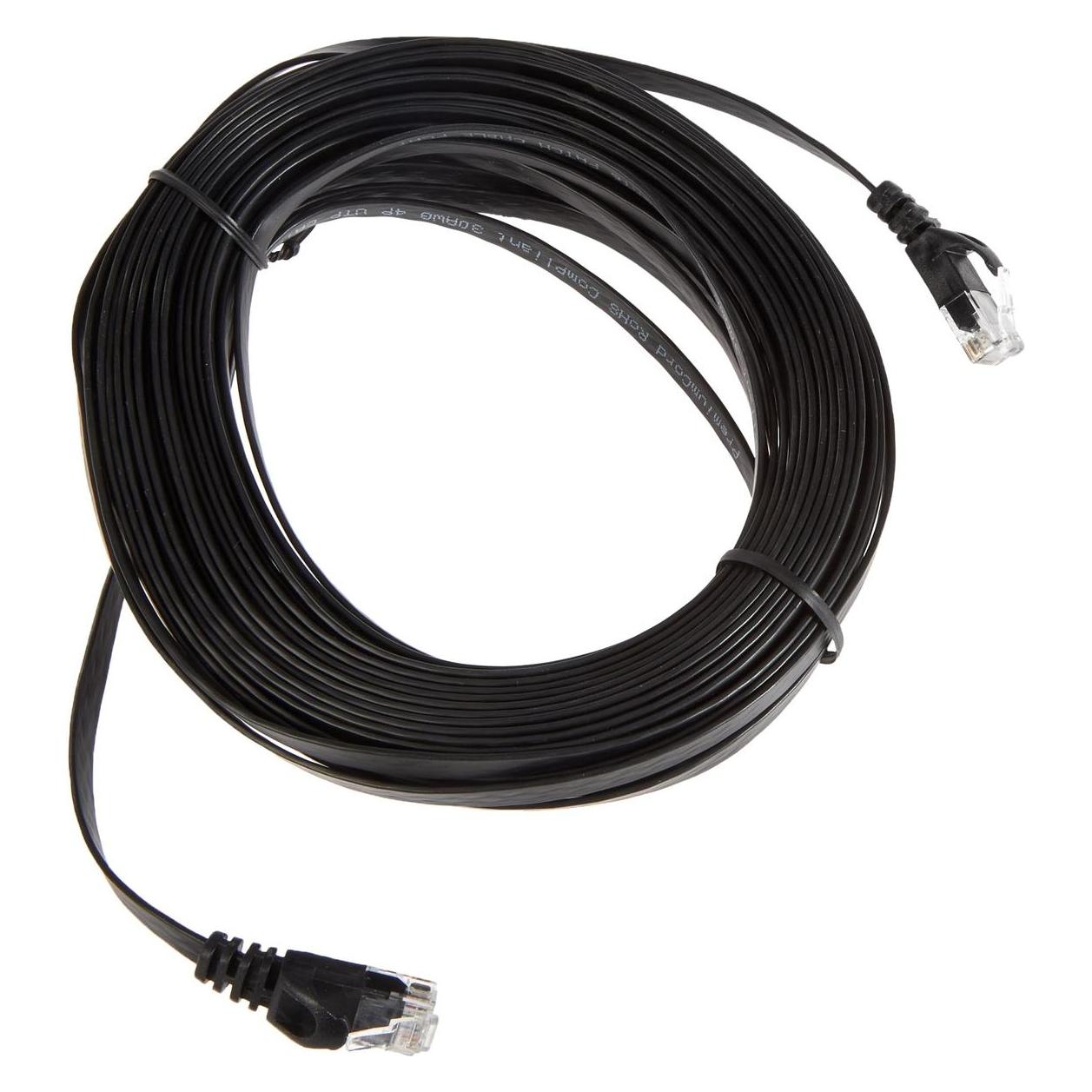 PremiumCord Plochý patch kabel UTP RJ45-RJ45 CAT6 Äerná (UTP, CAT6, 15 m) (SP6UFLAT150C)