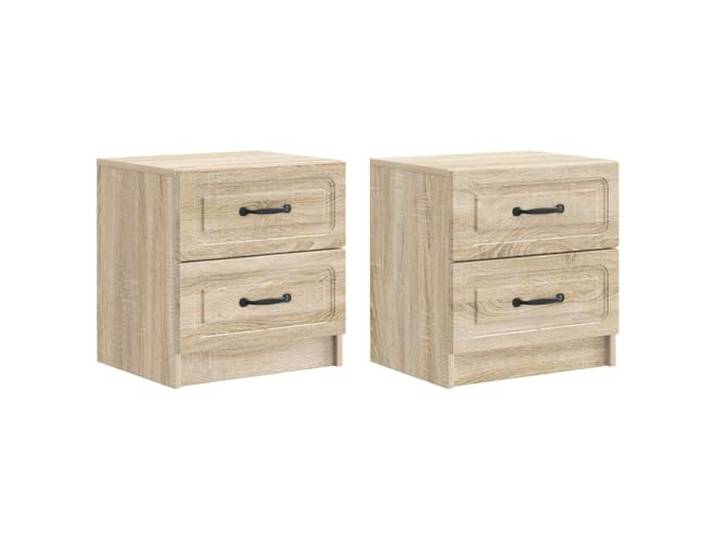 KGFHERENB 2er Set Nachttisch Sonoma-Eiche 43x34,5x44,5 cm Holzwerkstoff Kompakte Beistelltische im Retro-Stil für das Schlafzimmer mit praktischem Stauraum und Pflegeleichtigkeit.