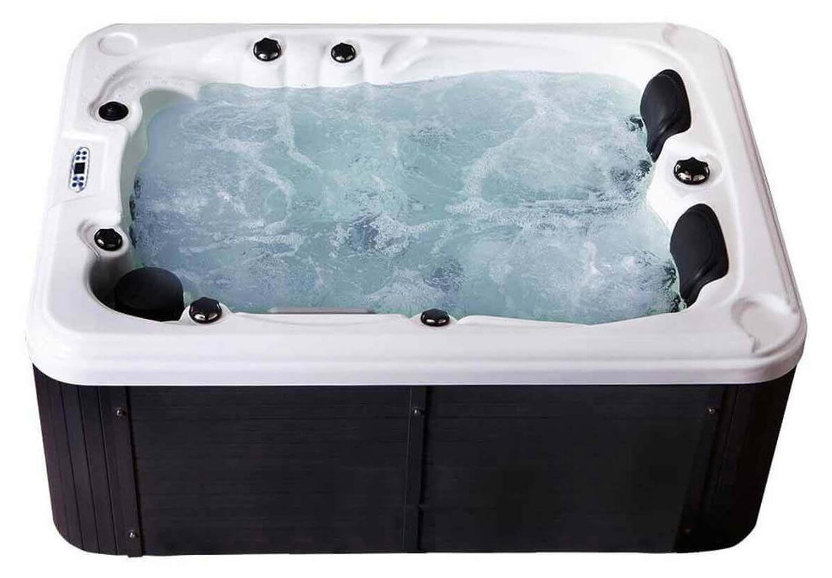HOME DELUXE - Outdoor Whirlpool - Beach Pure - Maße: 210 x 155 x 83 cm - Inkl. Heizung, 51 Massagedüsen und 24 Lichtquellen I Außen Whirlpool für 3 Personen