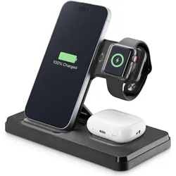 Cellularline Cellular Line Dreifach-Ladegerät 15W (18 W), Wireless Charger, Schwarz