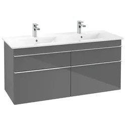 Villeroy & Boch Venticello Unterschrank A93001FP XXL, 125,3x59x50,2cm, Griff Chrom, Glossy Grey