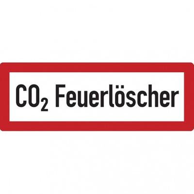 König Werbeanlagen Dreifke® Feuerwehrschild, CO2 Feuerlöscher - DIN 4066 - 297x105 mm Folie selbstklebend