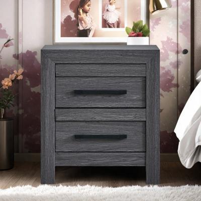 ZWYO HOSIMU "24"" Wood Nightstand with 2-Dovetail Drawers and Dimensional Case Front and Laminate Finish, Side Table for Bedroom"