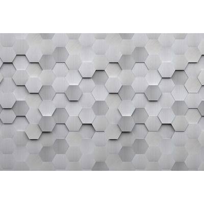 Fototapete ARCHITECTS PAPER "3D Look Comb", grau (grau, silber), B:4m L:2,7m, Vlies, Tapeten, Vlies, Wand, Schräge