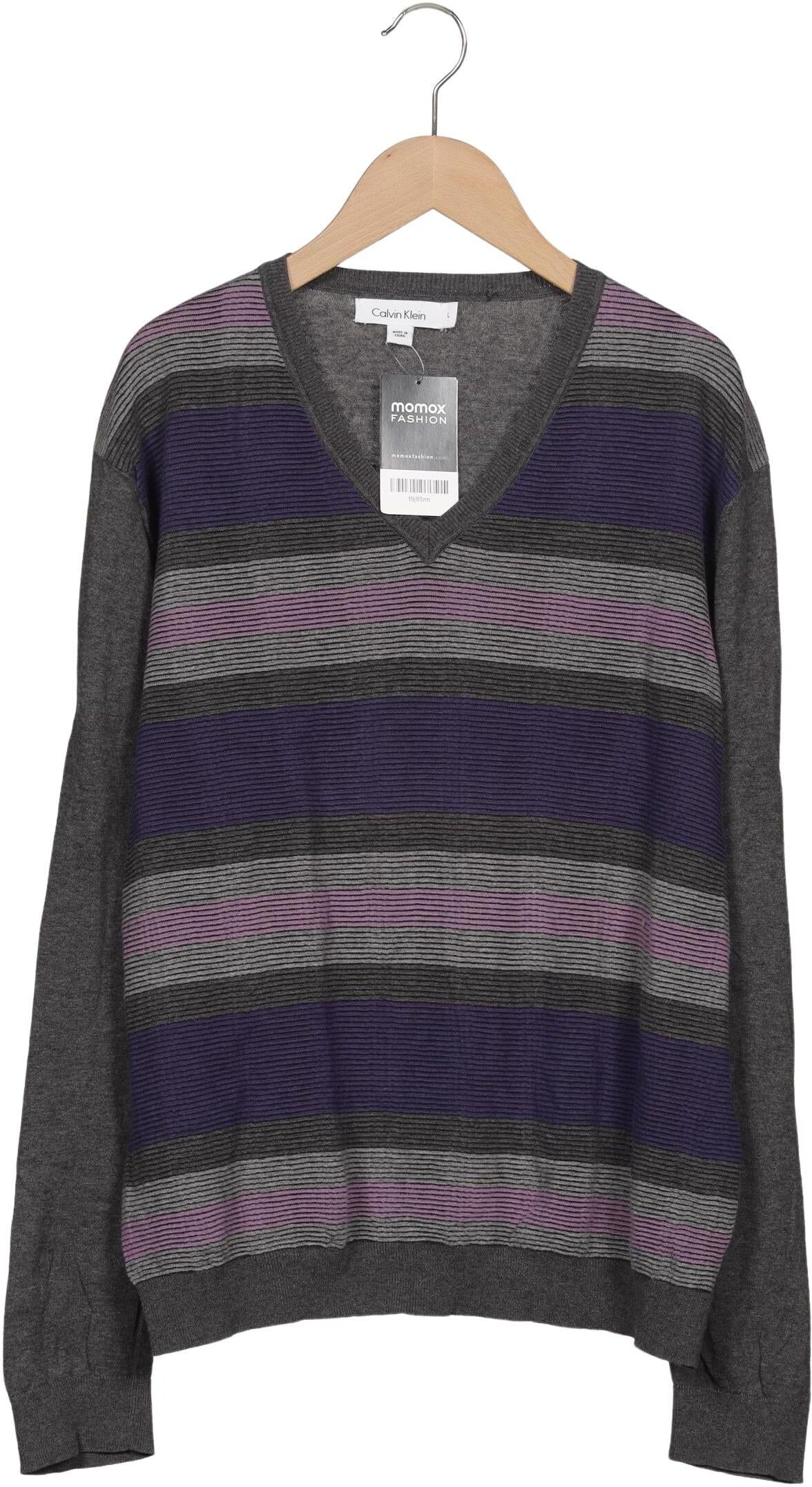 Calvin Klein Herren Pullover, Mehrfarbig, Gr. L, Baumwolle - Second Hand